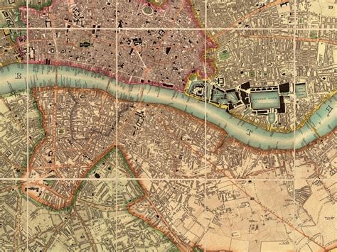 Vintage Map Of London 1830