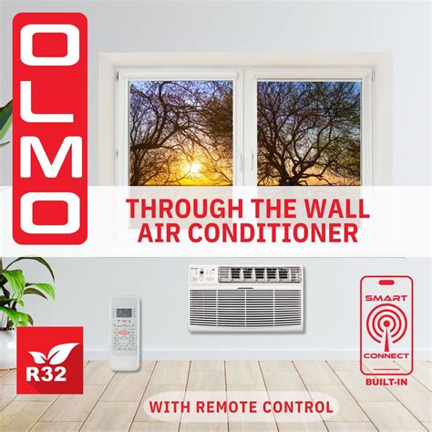 Olmo 14000 Btu Through The Wall Air Conditioner With Remote Control And Built In Smart Kit