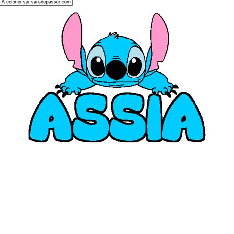 Coloriage Pr Nom Assia D Cor Stitch Sans D Passer