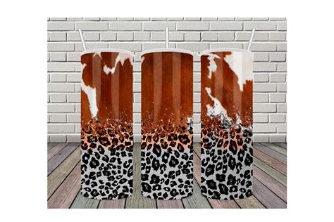 20oz Tumbler Cowhide Leopard Tumbler Graphic By Ratipornkungdent