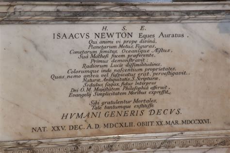 Sir Isaac Newton S Memorial Above His Grave Photos By