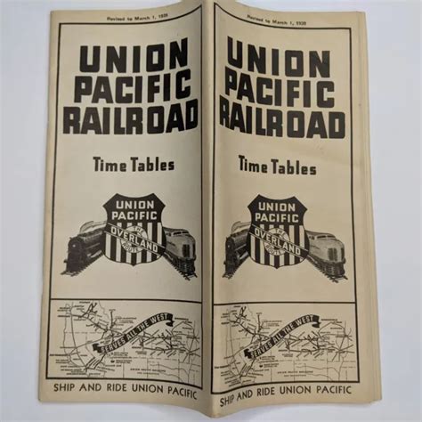 MAR 1939 UNION Pacific Railroad Public Timetable Overland Route Train