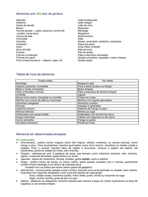 Alimentos Ricos Em Gordura - Alimentos Ricos em Gordura PDF | PDF | Maionese | Creme