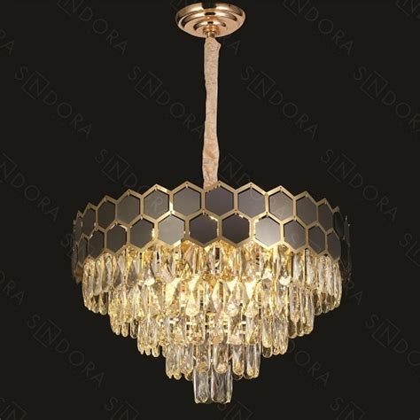 Lustre Pendente De Cristal Moderno Colmeia Cm Para Sala De Jantar