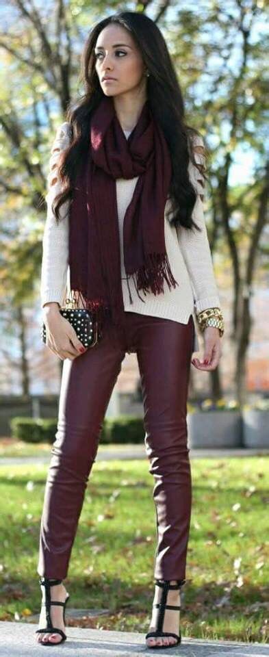 Total Imagen Outfit Pantalon Vino Piel Abzlocal Mx