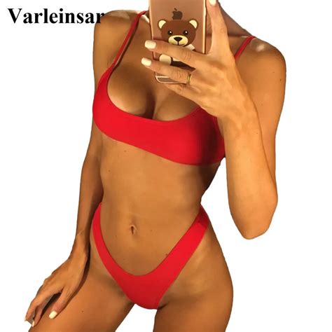 2018 Sexy High Cut Leg Thong Sport Bikini Female Swimsuit Women