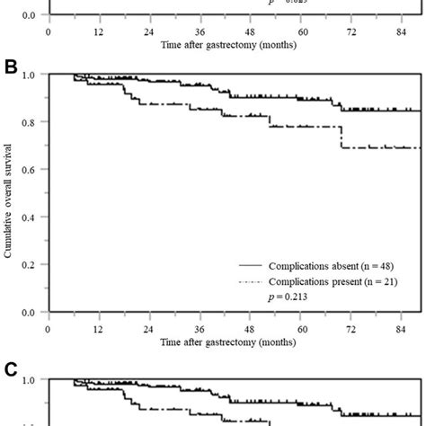 Overall Survival Based On Postoperative Complications Stratified