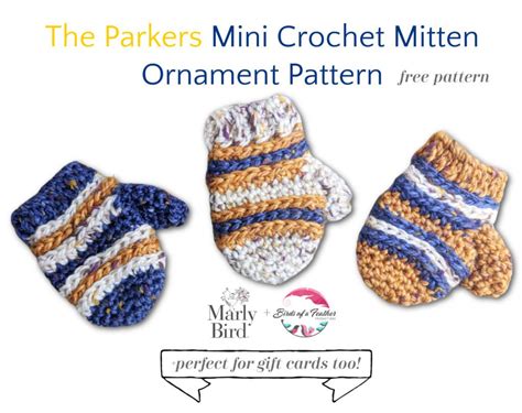 Mini Crochet Mitten Ornament Free Pattern Marly Bird