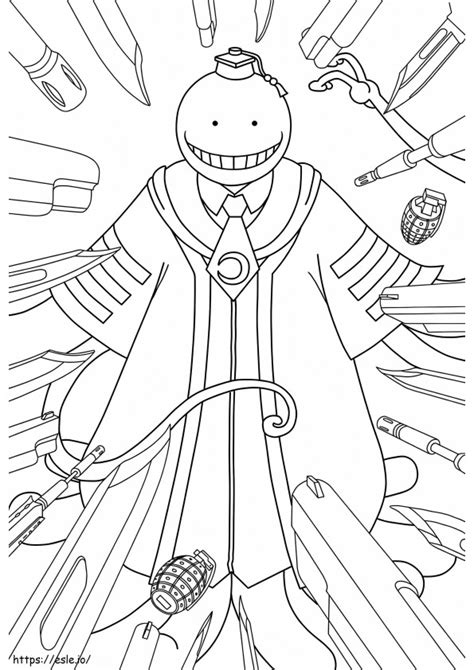 Koro Sensei In Class Coloring Page