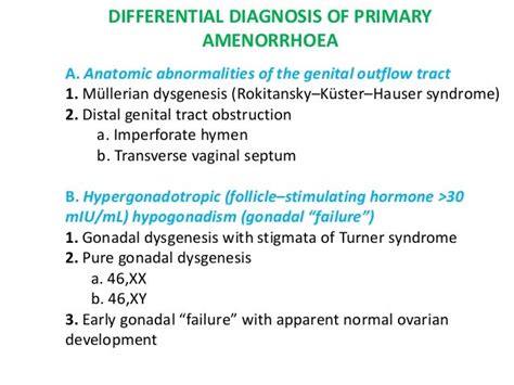 Primary amenorrhoea