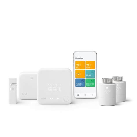 Thermostat connecté et intelligent sans fil TADO Kit v3 avec 2 têtes