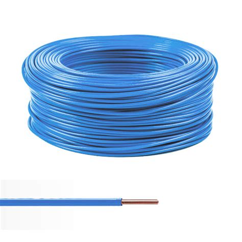 Fil électrique rigide ho7v u 2 5 mm² bleu couronne de 100m