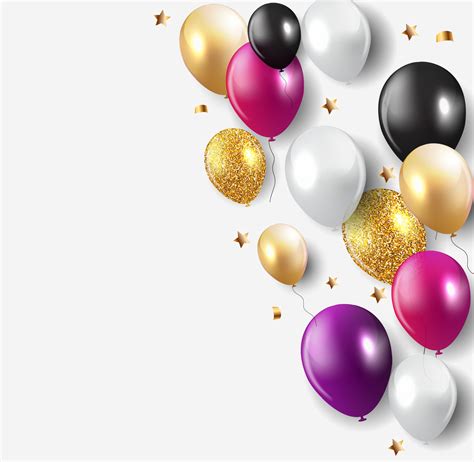 Glossy Happy Birthday Balloons Background Vector Illustration 4562409 ...