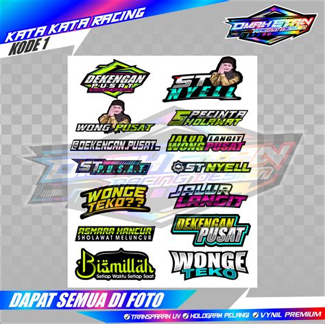 Sticker Pack Kata Kata Racing Sticker Racing Sticker Motor