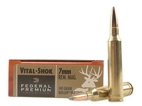 Federal 7mm Rem Mag Ammunition Vital Shok P7rg 140 Grain Nosler Partition 20 Rounds