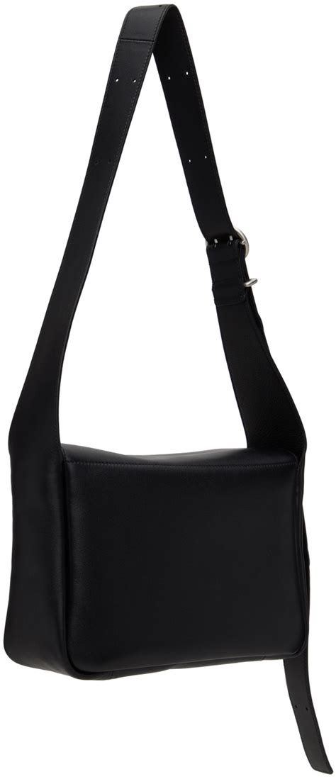 Jil Sander Black Flap Messenger Small Bag Jil Sander