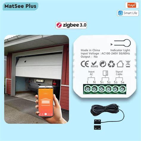 Tuya Smart Life Zigbee Ouvre Porte De Garage Contr Leur Contact Sec