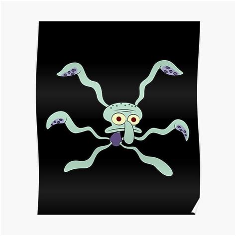 Squidward Cursed Dance Form Spongebob Funny Meme Poster By Huyenlinhlavi Redbubble