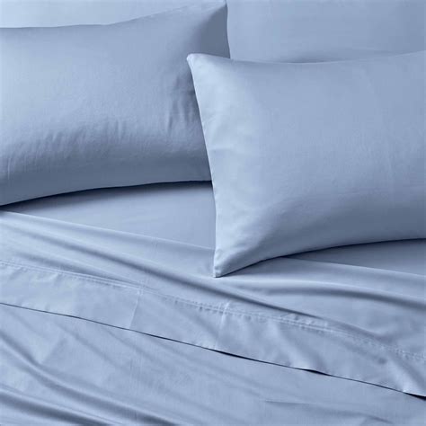 Better Homes And Gardens 300 Thread Count Blue Water Cotton Sateen Pillowcase Set King 2 Count