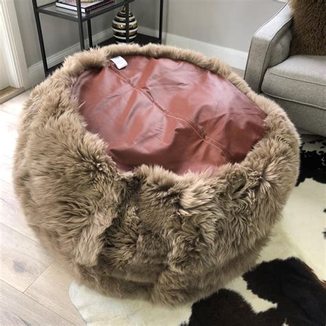 Grey Large Sheepskin Bean Bag Cover Australian Sheepskin Made In