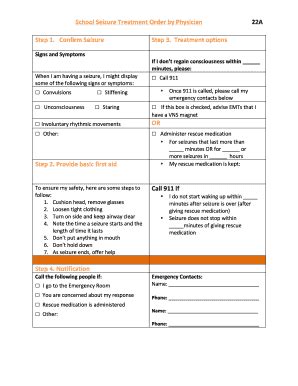 Fillable Online Sese Form A Seizure Treatment Plan Form Docx Sese