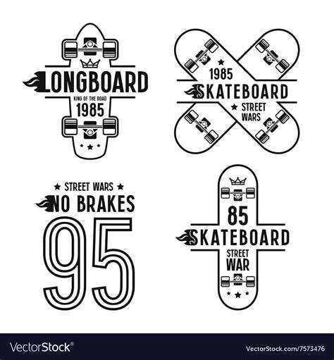 Skateboard And Longboard Badges Royalty Free Vector Image