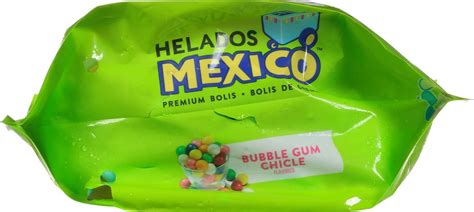 Helados Mexico Premium Bolis Bubble Gum Flavored Frozen Milk Bar 6 Ea