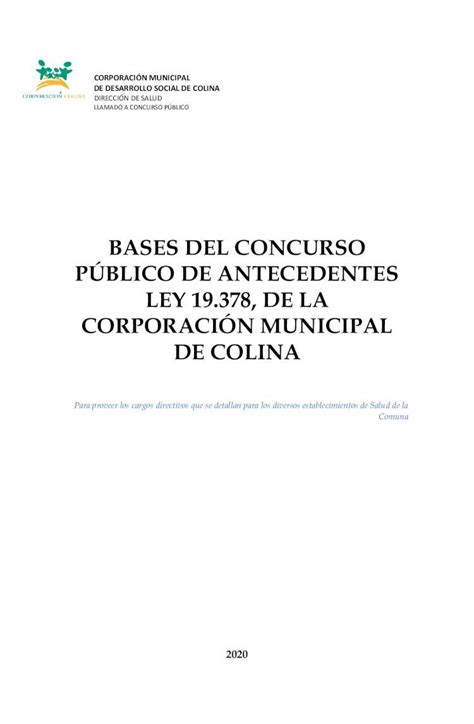 Pdf Bases Del Concurso P Blico De Antecedentes Ley Bases Del