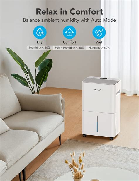 Goveelife Smart Dehumidifier For Basement Upgraded Max 50 Pint Energy Star