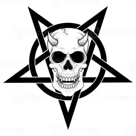 evil skull and intertwined pentagram 47586683 PNG