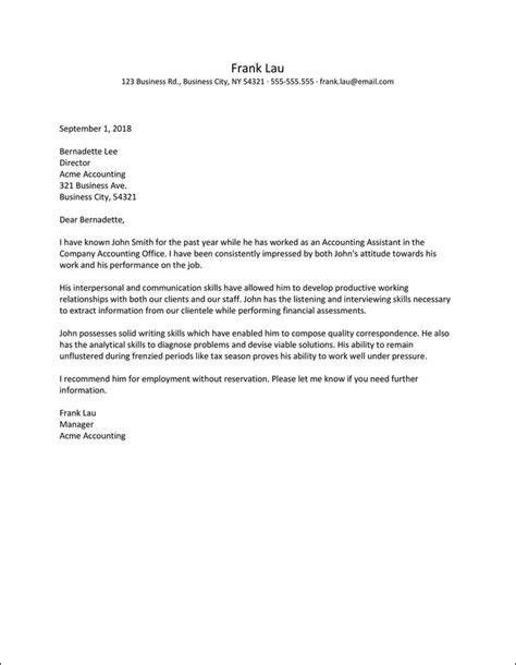 Employee Recommendation Letter Template