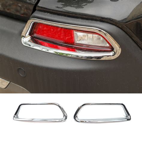 2pcs ABS Chrome Rear Tail Fog Light Lamp Cover Trim Frame For Jeep