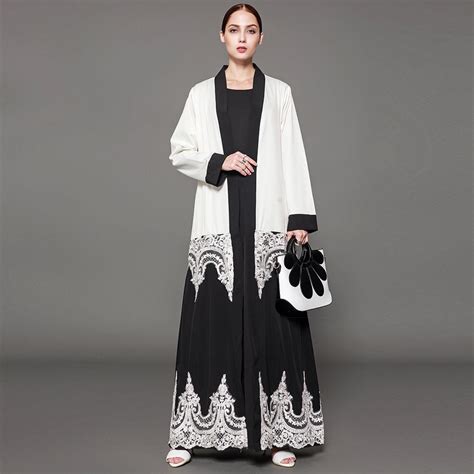 Koop Elegant Muslim Abaya Dress Cardigan Robe Turkish Hijab Islamic