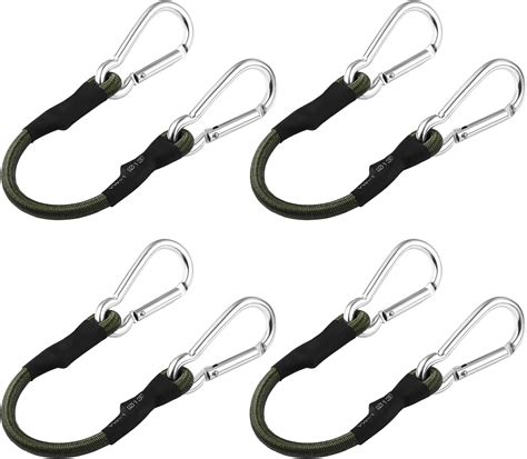 BESPORTBLE Spanngummi 4Pcs Outdoor Bungee Cords Carabiner Hooks Bungee