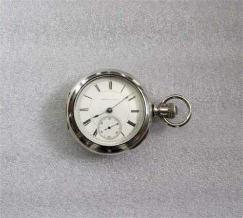 1882 Antique HAMPDEN Pocket Watch 17j Coin Silver Case 18 S Serviced