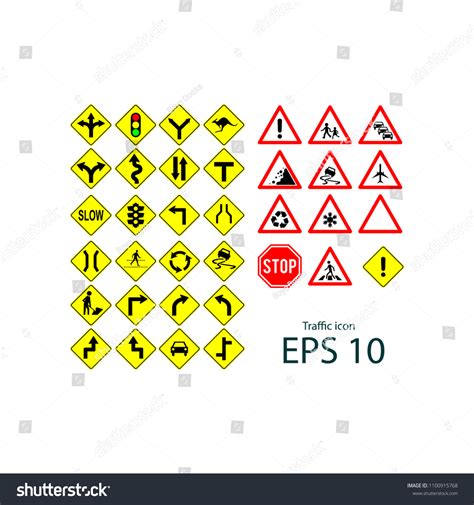 Traffic Signs Vector Road Sign Stock Vector (Royalty Free) 1100915768 ...