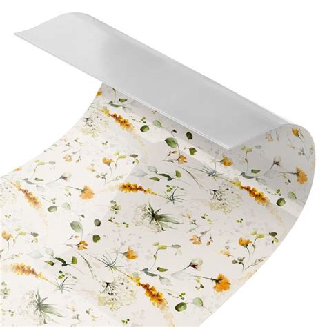 Rev Tement Cuisine Motif De Fleurs Des Champs Aquarelle Sur Beige