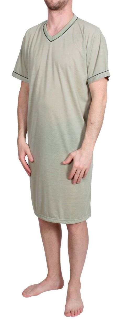 HERREN NACHTHEMD KURZARM SHORTY SCHLAFANZUG SLEEPSHIRT NACHTWÄSCHE