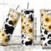 Cow Sunflowers Cowhide Seamless 20oz Skinny Tapered Straight Etsy