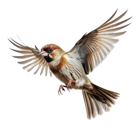 Flying Sparrow Isolated Sparrow Bird Nature PNG Transparent Image