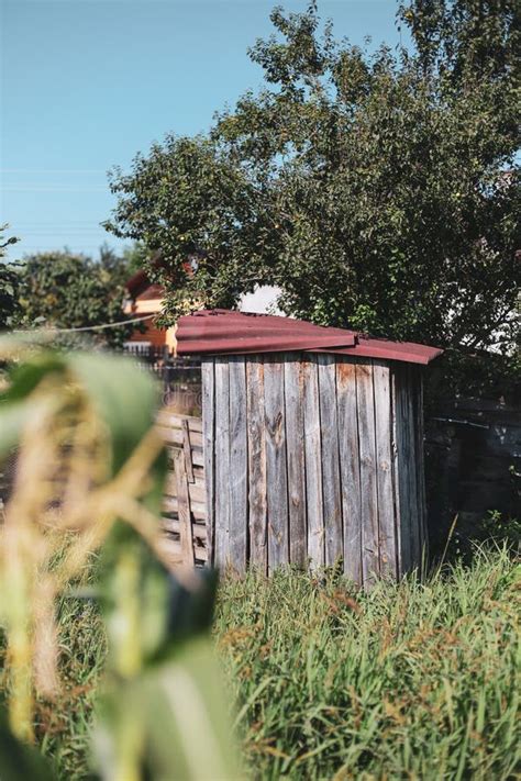 Wooden Outdoor Toilet In A Village In Rural Romania Stock Image Image