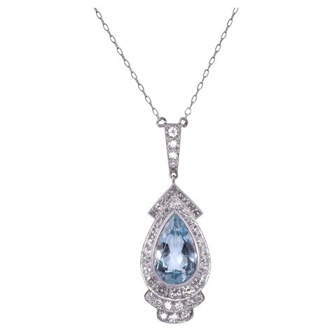 Art Deco Russian Aquamarine Pendant C At Stdibs