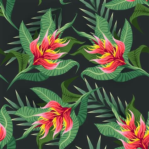 Modèle Sans Couture Tropical Lumineux Avec Des Plantes De La Jungle