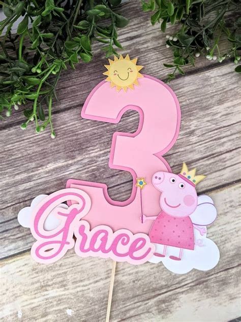 Peppa Pig Cake Topper First Birthday St Birthday Custom Name Banner