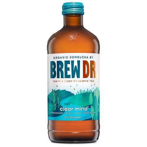 Brew Dr Kombucha Clear Mind Organic Kombucha 14 Oz Bottle