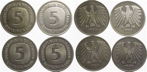 Bundesrepublik Deutschland 20 DM 4 X 5 DM 1983 DFGJ 4 X 5 DM