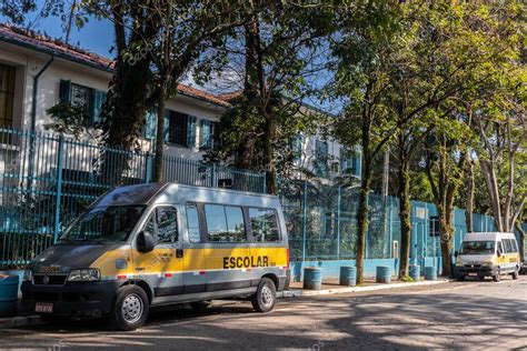 Sao Paulo Brasil 03 De Noviembre De 2021 Furgonetas Escolares Frente