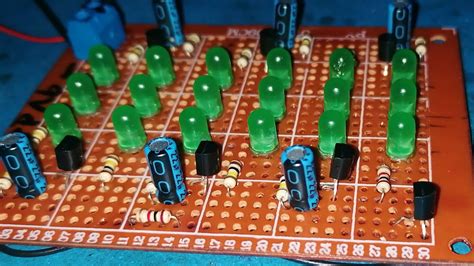 How To Make Multi Stages Flashing 18 Leds Circuit On Pcb Using Only Transistors No Ic Involved