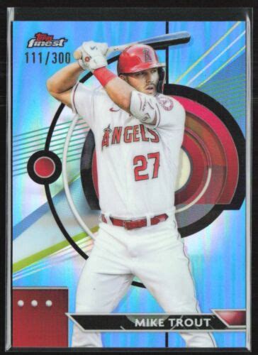 Mike Trout Topps Finest Sky Blue Refractor Los Angeles