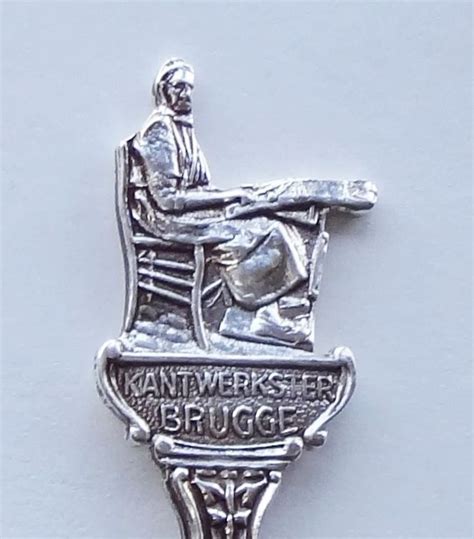 Collector Souvenir Spoon Belgium Bruges Brugge Kantwerkster Lace Maker